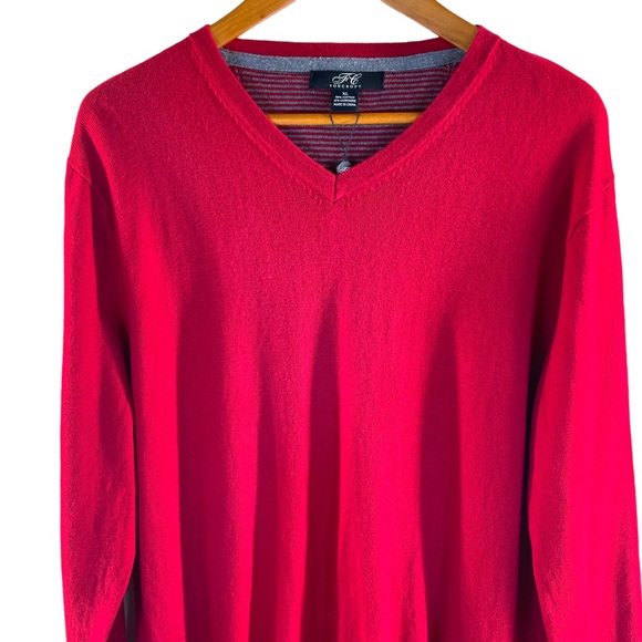 Foxcroft NWT Red V-Neck 90% Cotton 10% Cashmere Long Sleeve Sweater in Size XL - Picture 6 of 11
